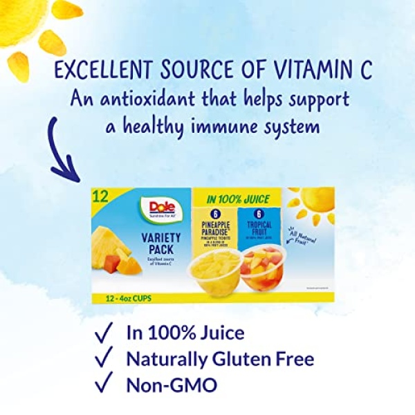 Dole Fruit Bowls Pineapple & Tropical Fruit in Juice, 113g