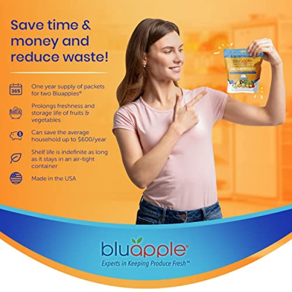 Bluapple Produce Saver 1-Year Refill Kit - 8 Packets