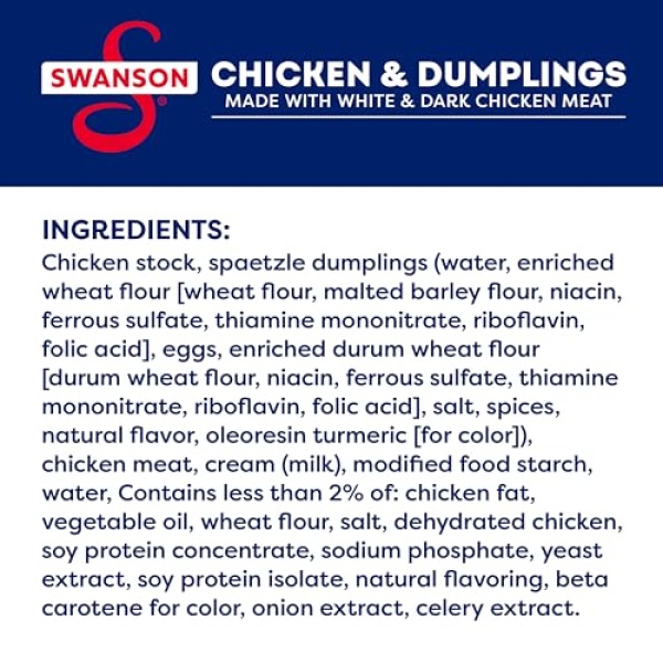 Swanson Canned Chicken & Dumplings, 298g Can (12-Pack)