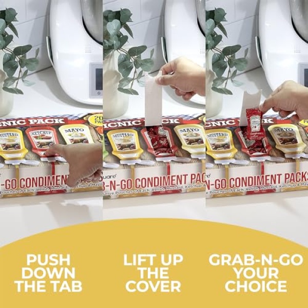 200 Grab-n-Go Condiment Packs (Ketchup, Mustard, Relish, Mayo)