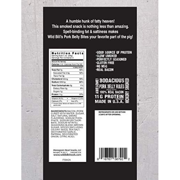Wild Bill’s Pork Belly Bites 85g Pack (3 count)