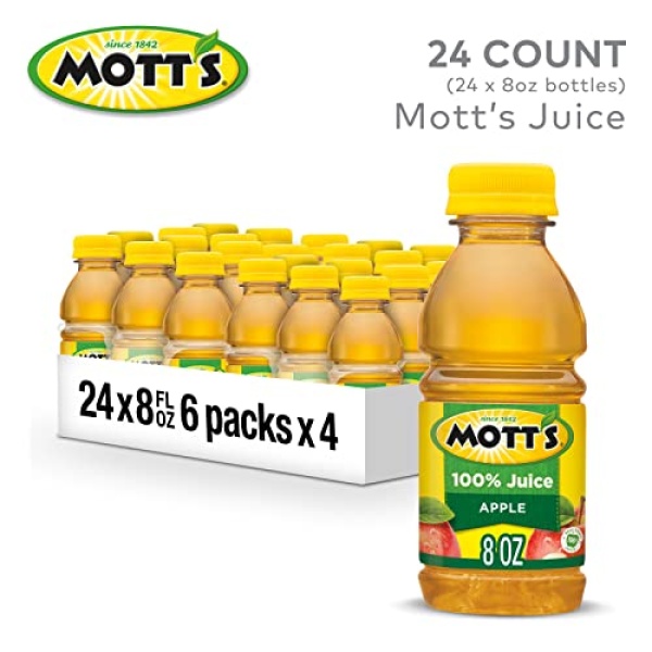 Mott's 100% Original Apple Juice, 240ml Bottles, 24 Count