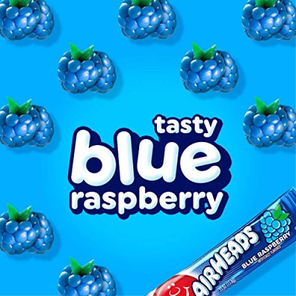 Airheads Blue Raspberry Taffy, 36 Bars, 30g