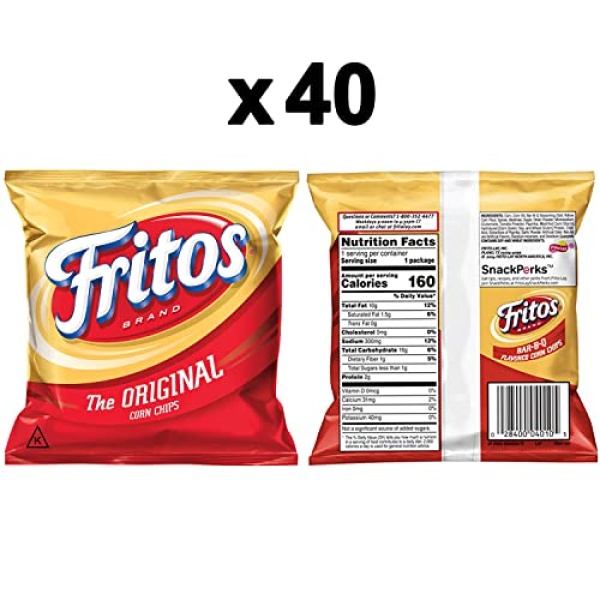 Fritos Corn Chips, Original, 28g (Pack of 40)