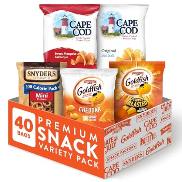 Goldfish, Snyder's Pretzels, Cape Cod Chips Variety Pack, 40 Ct
