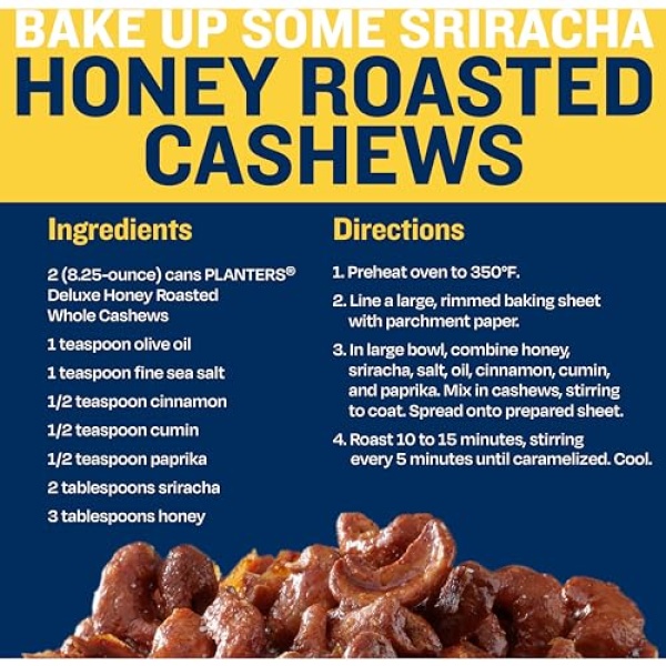 PLANTERS Deluxe Honey Roasted Cashews, 234g Canister