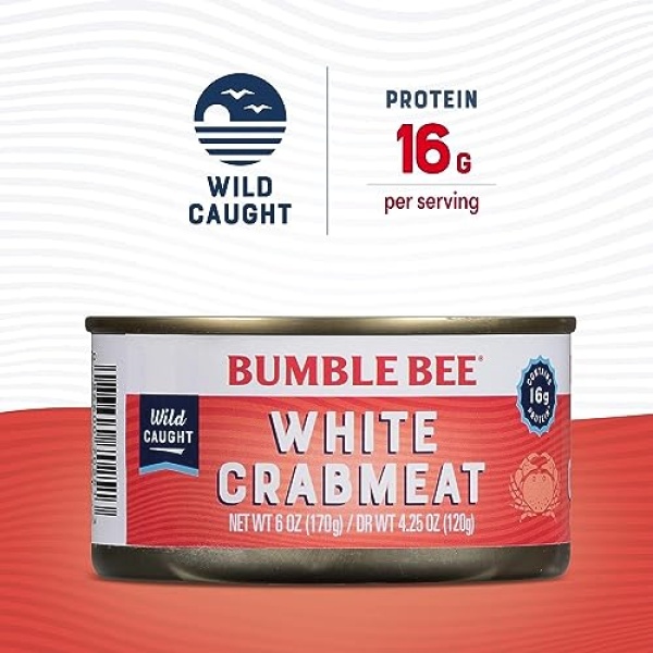 Bumble Bee White Flake Crabmeat in Water, 170g Can