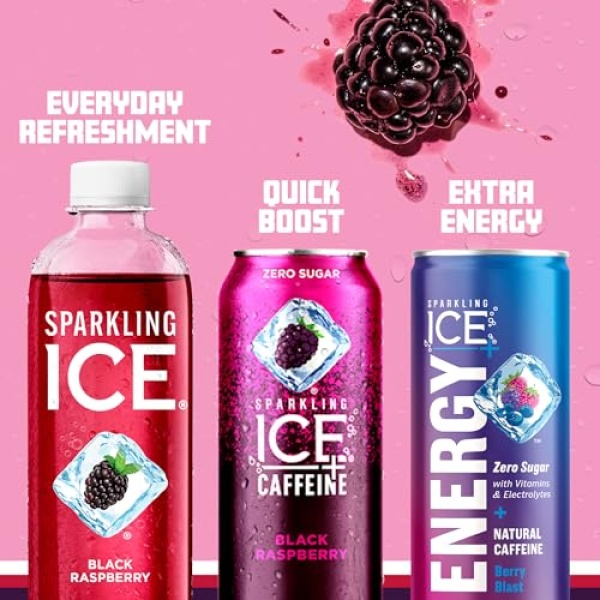 Sparkling Ice Black Raspberry Water, 503ml, Pack of 12