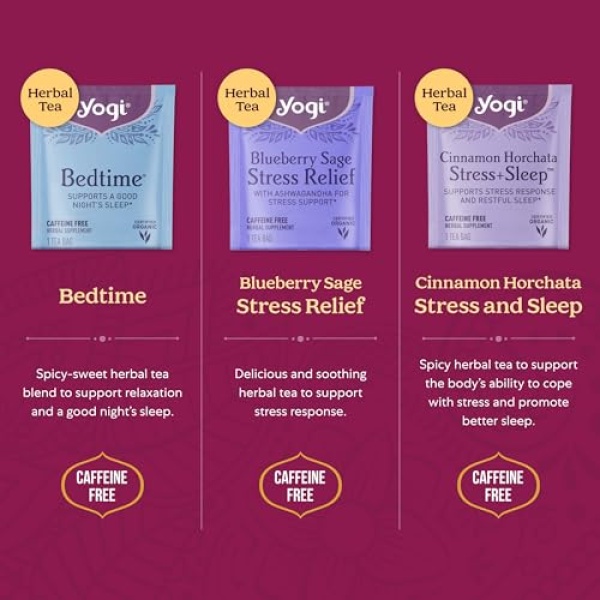 Yogi Tea Stress & Sleep Sampler - 32 Bags - Caffeine Free