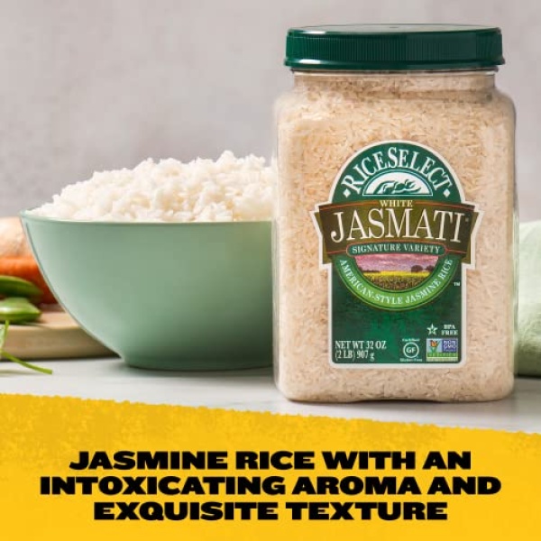 RiceSelect Jasmati Long-Grain Jasmine Rice, 907g Jar