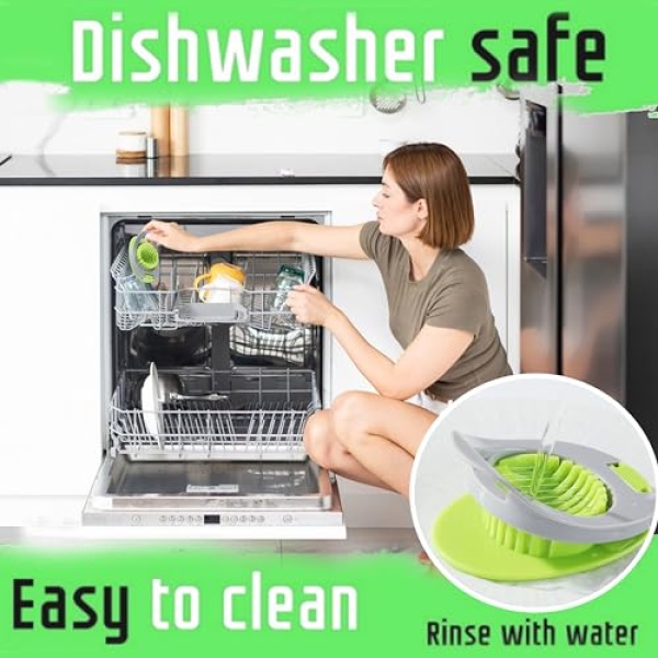 Egg Slicer with Stainless Steel Wire, Duotone Body (Grey+Green)