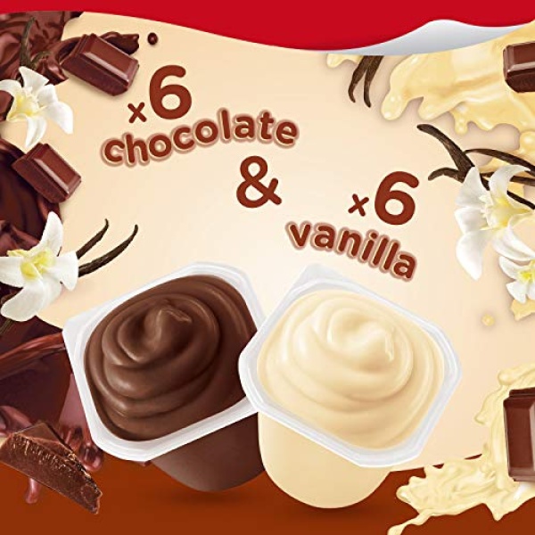 Snack Pack Choc & Vanilla Pudding Cups, 12 Count