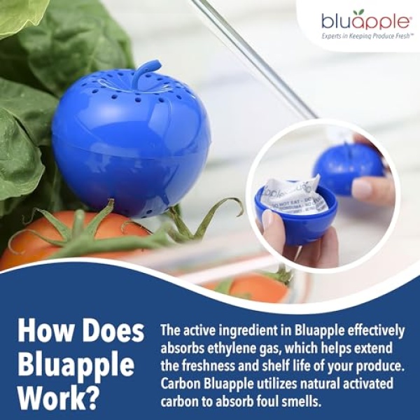 Bluapple Produce Saver with Activated Carbon - 2 Pack