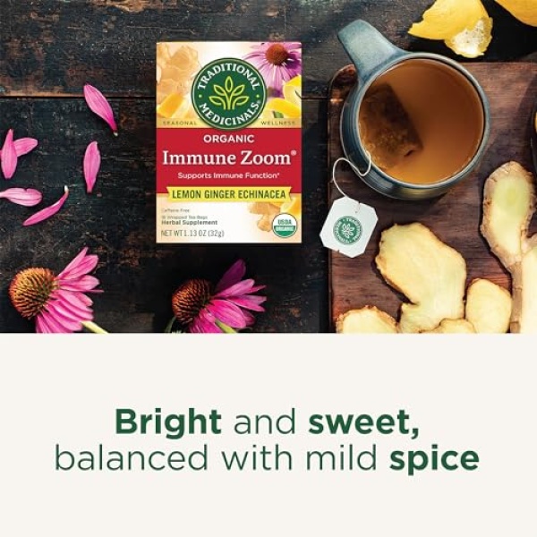 Organic Immune Zoom Lemon Ginger Tea, 16 Bags
