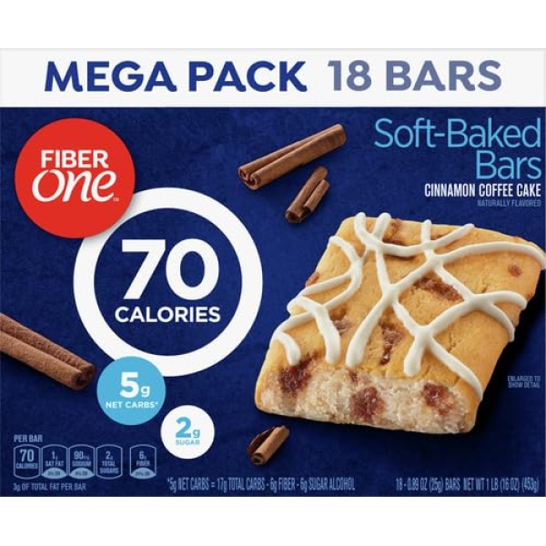 Fiber One 70 Cal Soft-Baked Bars, Cinnamon Coffee Cake
