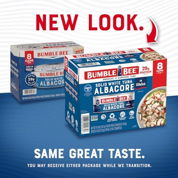 Bumble Bee Solid White Albacore Tuna, 142g Can (8 Pack)