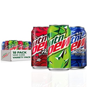 Mountain Dew 3 Flavor Variety Pack, 355 mL (Pack of 18)