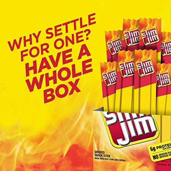 Slim Jim Original Smoked Snack Stick, 8g, 14 Count