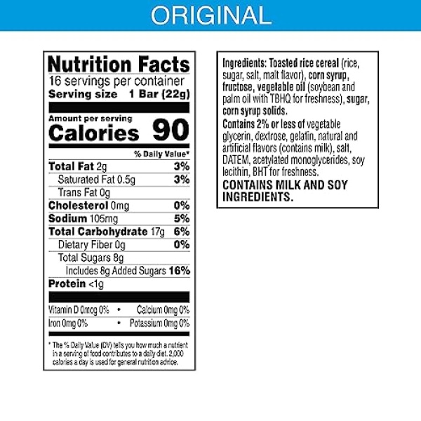 Rice Krispies Treats, Original, 16 Bars (352g)