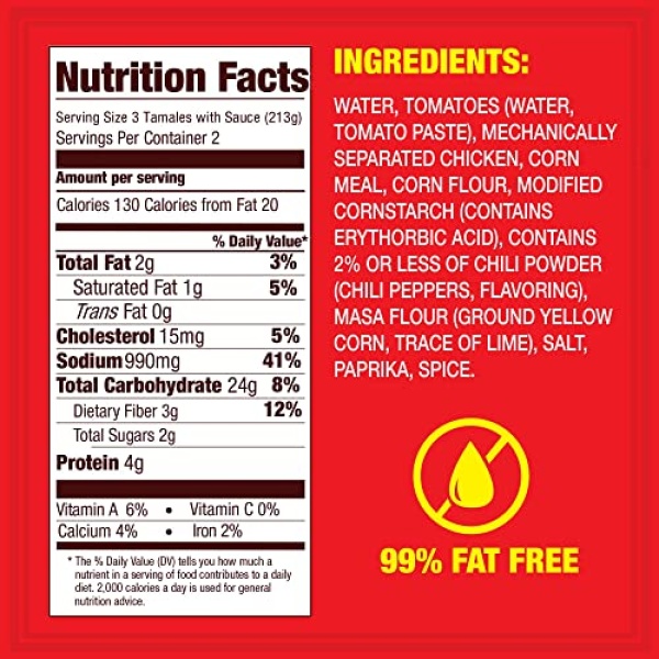 HORMEL Chicken Tamales, Canned, 425g (Pack of 12)