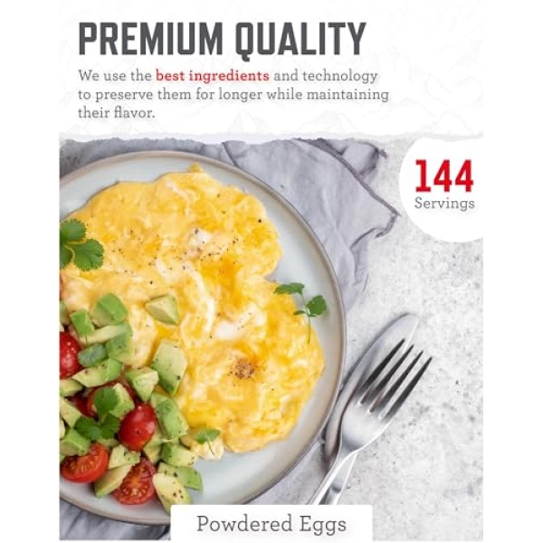 READYWISE - Powdered Eggs Bucket, 144 Servings, 25-Year Shelf Life