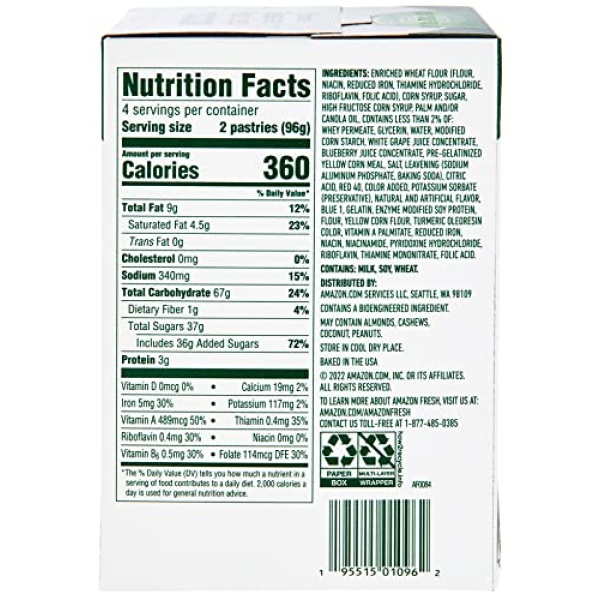 Amazon Fresh Blueberry Toaster Pastries, 8 Count