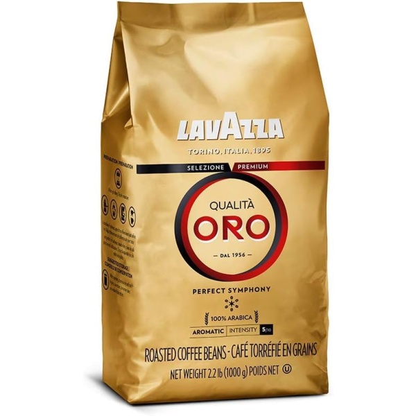 Lavazza Qualità Oro Whole Bean Blend, Medium Roast, 1kg