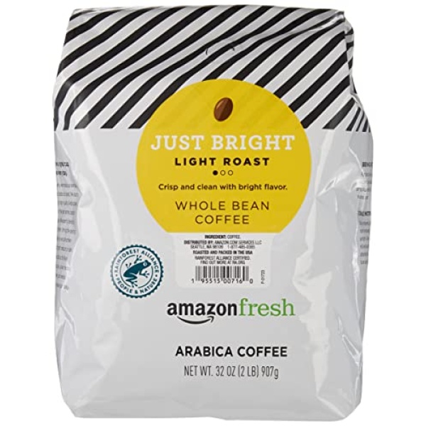 Amazon Fresh Light Roast Whole Bean Coffee, 907g