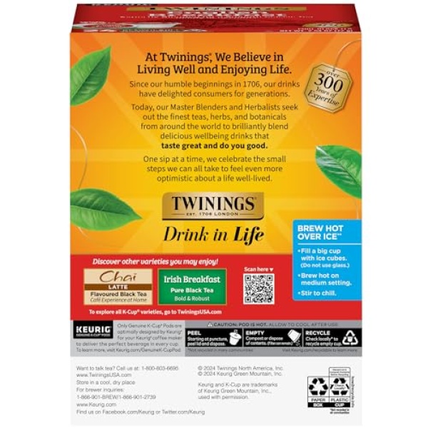 Twinings English Breakfast Black Tea K-Cup Pods, 24 Ct