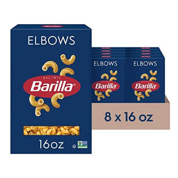 Barilla Elbows Pasta, 454g Box (Pack of 8) - Non-GMO