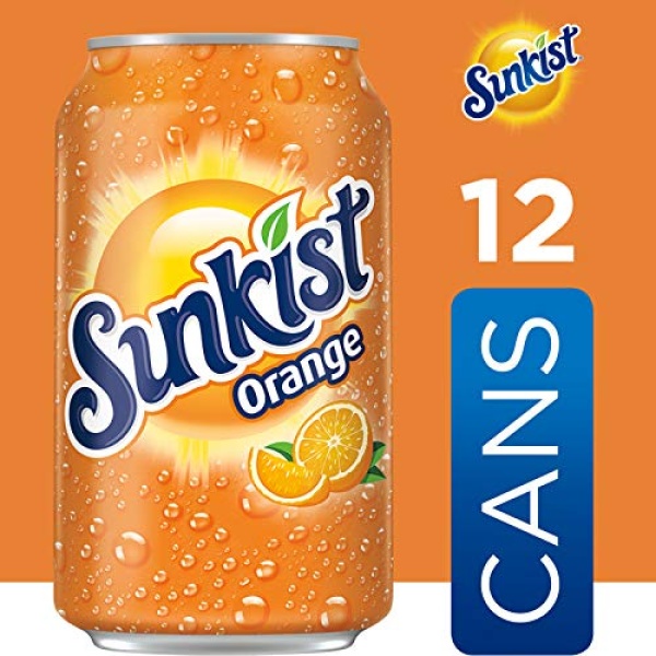 Sunkist Orange Soda, 355 ml (Pack of 12)