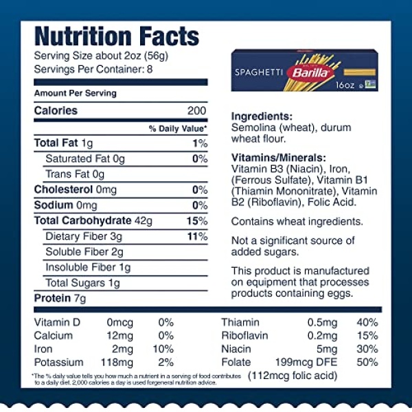Barilla Spaghetti Pasta, 454g Box (Pack of 8) - Non-GMO