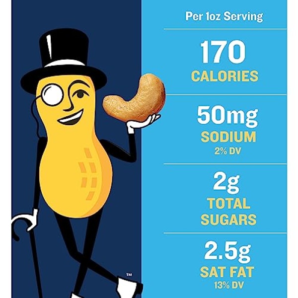 PLANTERS Deluxe Lightly Salted Whole Cashews, 510g Canister