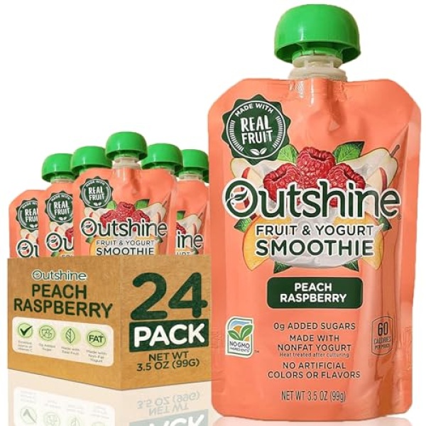 Outshine Peach Raspberry Yogurt Smoothie Pouches (24)