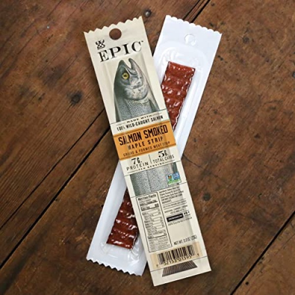 EPIC Smoked Salmon Strips, Wild Caught, 20 ct, 22.7g