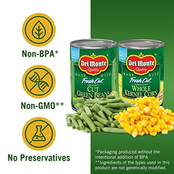 DEL MONTE Canned Veggies, Green Beans & Corn, 6-Pack