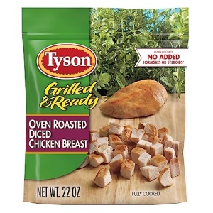 Tyson Grilled & Ready Diced Chicken Breast, 624g (Frozen)