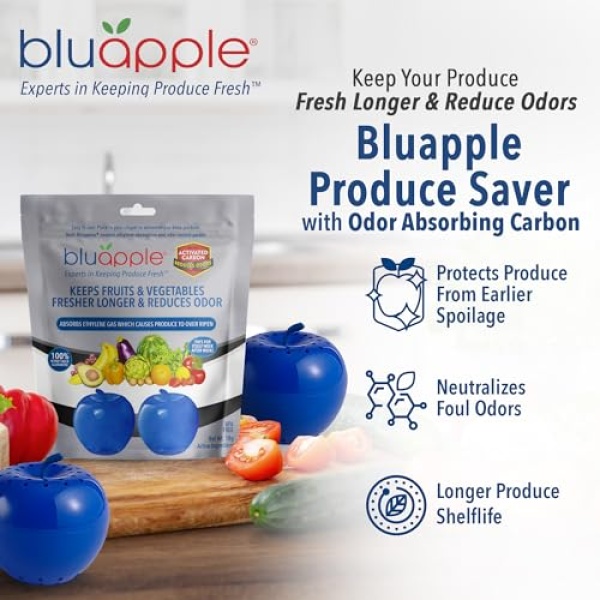 Bluapple Produce Saver with Activated Carbon - 2 Pack
