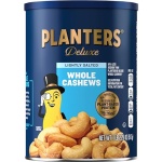 PLANTERS Deluxe Lightly Salted Whole Cashews, 510g Canister