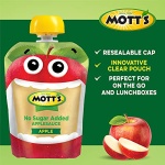 Mott's No Sugar Added Applesauce, 90g Pouches, 48 Count
