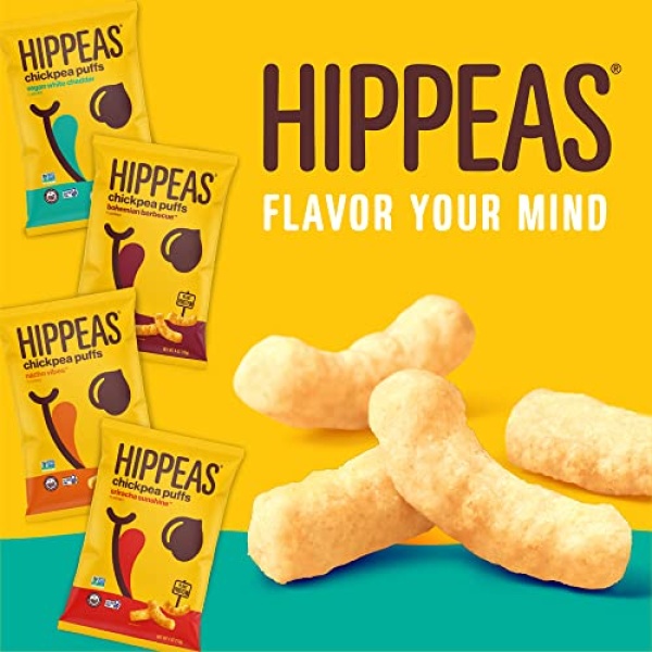 Hippeas Chickpea Puffs, Cheeze Variety Pack, 18 x 22g