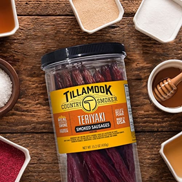 Tillamook Teriyaki Smoked Sausages, 430g, 20 Count