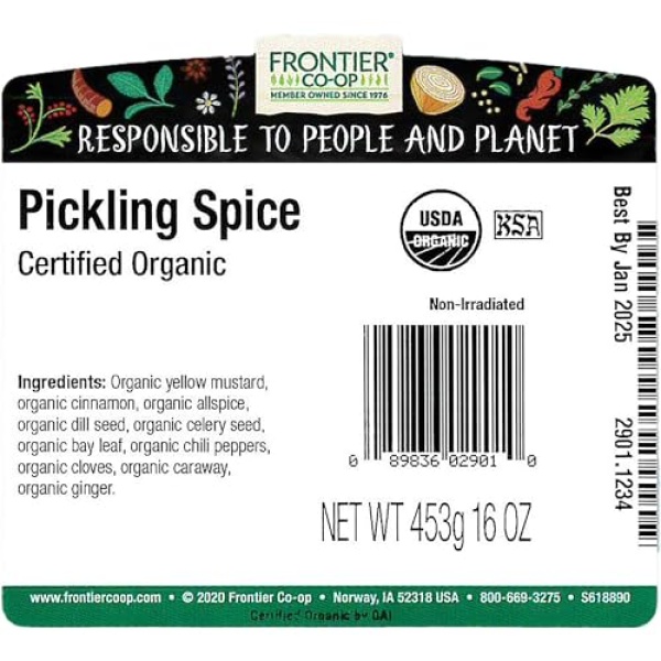 Frontier Co-op Organic Pickling Spice 454g