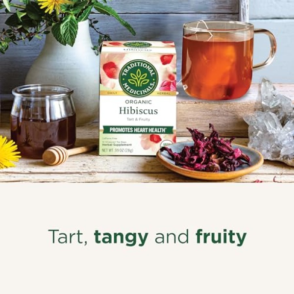 Organic Hibiscus Herbal Tea, 16 Bags (Pack of 1)