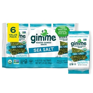 gimMe - Sea Salt Organic Roasted Seaweed Sheets, 6 Count
