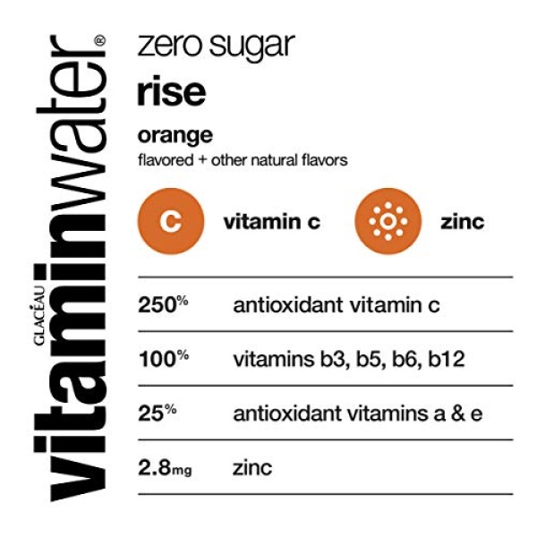 vitaminwater zero sugar rise, orange, 591 ml, 12 Pack