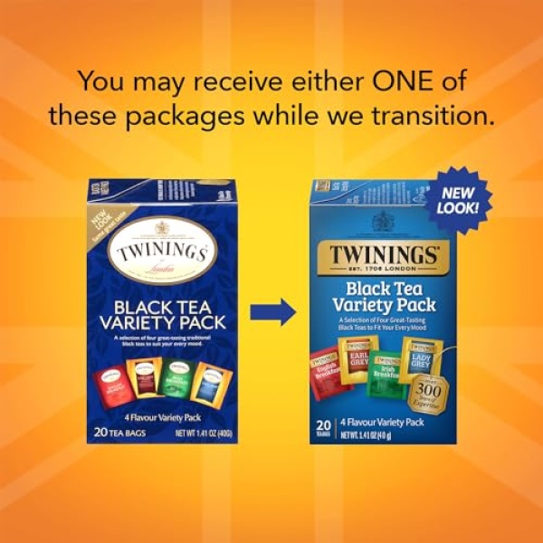 Twinings Black Tea Variety Pack, 20 Bags Each (3 Pack)