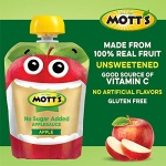 Mott's No Sugar Added Applesauce, 90g Pouches, 48 Count