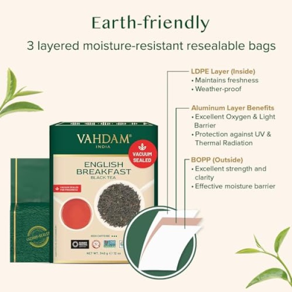 VAHDAM English Breakfast Black Tea Leaves 340g