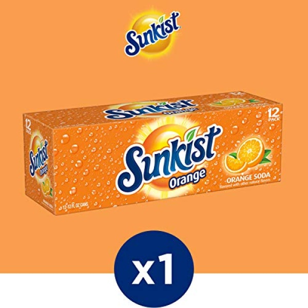 Sunkist Orange Soda, 355 ml (Pack of 12)